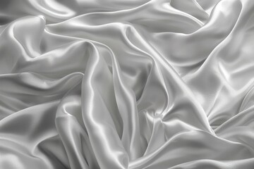 Fototapeta premium Soft white and gray satin fabric background with blur pattern.