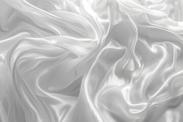 Obraz premium White and gray satin fabric with soft blur pattern.
