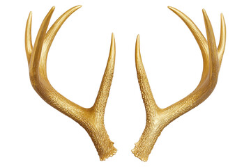 Fototapeta premium Golden deer antlers with intricate texture and symmetrical design