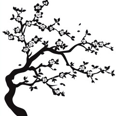 Fototapeta premium silhouette of a tree on white