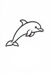 Obraz premium Adorable Cartoon Dolphin Illustration Ocean Animal Sea Life Drawing Kids Book Marine Mammal Design