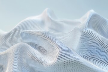 Soft white fabric drapes gracefully under natural light in a serene setting