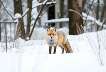 Fototapeta premium fox in the snow
