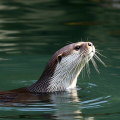 A view of an Otter in the water