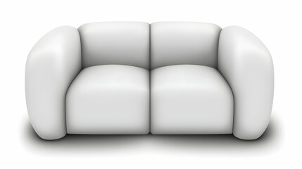Modern white sofa, studio shot, isolated background, furniture design, home decor