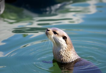 A view of an Otter in the water