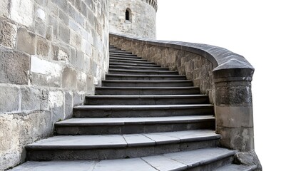 Stone Spiral Staircase Ascending Ancient Wall
