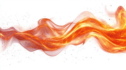 Abstract Flowing Orange Flame with Light and Sparkle Effects