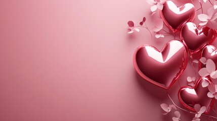 valentine background with empty space for text pink background