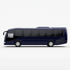  navy blue bus displayed on a plain white background