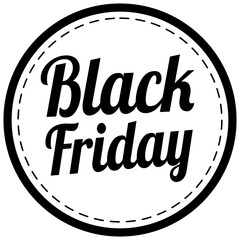 Black Friday sale vector stamp for ad. Discount coupon sticker. Illustration, logo, stamp, tag, emblem, mark or seal.