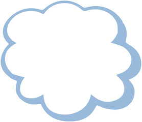 Speech or Think Bubble Colorful Cloud  Shape