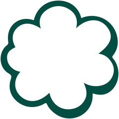 Speech or Think Bubble Colorful Cloud  Shape