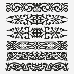 A black and white collection of decorative designs
