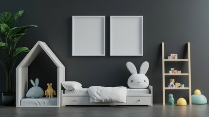 Cozy and Modern Children's Room with Playful Decor Elements