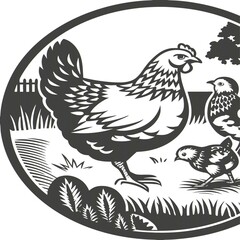 Naklejka premium vector illustration of a chicken