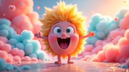 A cartoon character showing the shape of a small child like a circle