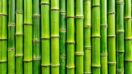 Fototapeta premium Textured Green Bamboo Fence Background, Asian-Style Food Photography Prop