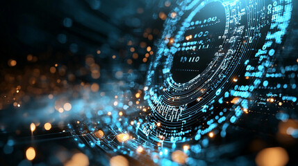 Ai-generated cryptographic token design with vivid metallic texture in a digital environment for enhanced security