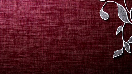 Red Textured Background with Silver Leaf Design
