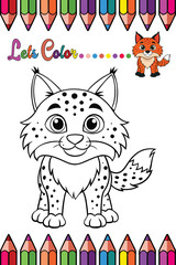 Adorable Lynx Coloring Page for Kids - Fun and Printable Cartoon Animal Outline for Creative Learning