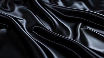 Obraz premium Dark Elegance: Abstract Photography of Black Silk Drapery