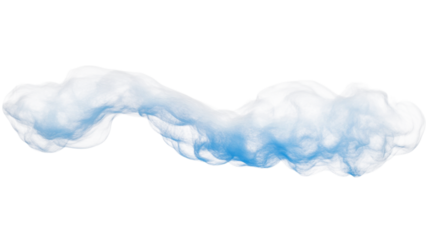 Abstract cloud-like formation with blue highlights on a transparent background