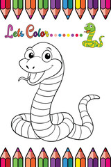 Adorable Snake Coloring Page for Kids - Fun and Printable Cartoon Reptile Outline for Creative Learning