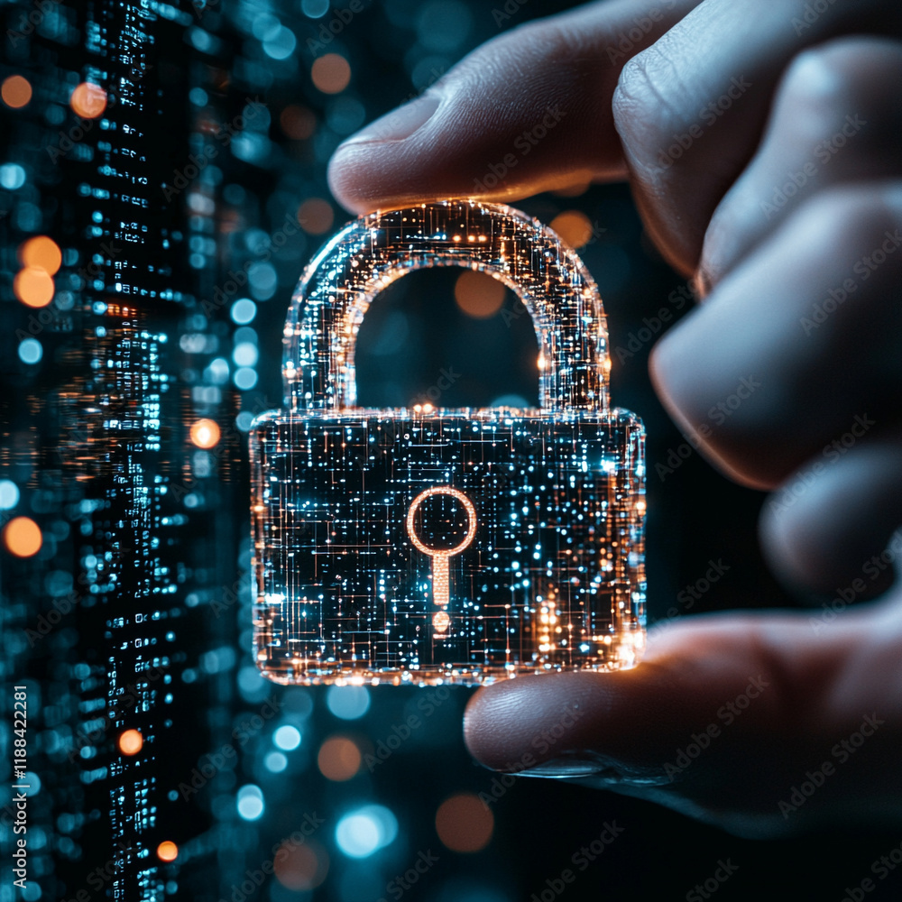 Poster ai innovations in cybersecurity protecting data and visual content in a digital world