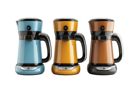 Versatile Coffee Makers Isolated on a transparent Background for Diverse Beverage Needs