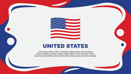 United States Flag Abstract Background Flat Design Template. United States Independence Day Banner Wallpaper Vector Illustration. United States Flag