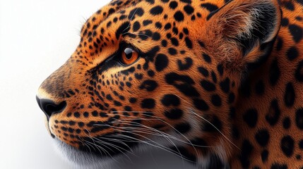 Obraz premium Majestic Leopard Captured in Lifelike Profile View and Detail
