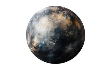 Realistic depiction of a planet isolated on a transparent background for design use