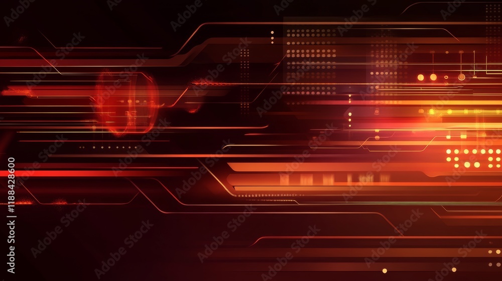 Poster futuristic circuit board technology background featuring intricate digital connections, microchip pa