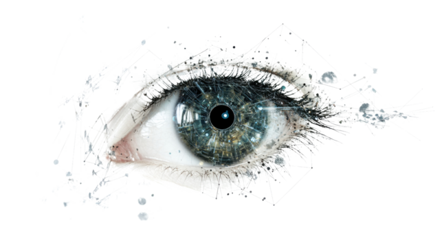 eye of the girl isolated on white background 