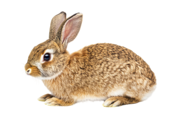 Cute Rabbit Isolated on transparent Background Ideal for Pet Shop Marketing Material