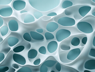 Intricate white structures create a soft, porous texture