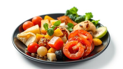 Colorful Healthy Assorted Dish on Black Plate