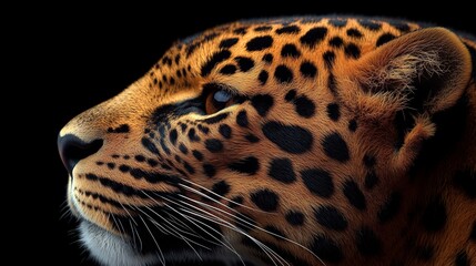 Close Up of a Leopard Showcasing Its Majestic Features