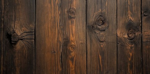 Naklejka premium Dark Wood Texture Background Surface Top View. Old and Weathered. Detailed Grain Texture. Natural Organic Texture. Deep Dark Tones. Ideal for Rustic or Vintage Backgrounds. Textured Designs Template