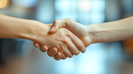 Strong business handshake