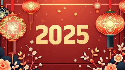 Naklejka premium Bright red background celebrating the joy and traditions of Chinese New Year, generative ai 