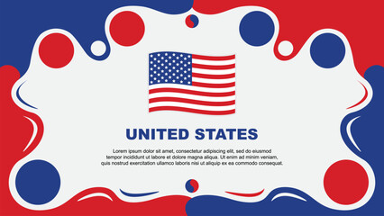 United States Flag Abstract Background Flat Design Template. United States Independence Day Banner Wallpaper Vector Illustration. United States