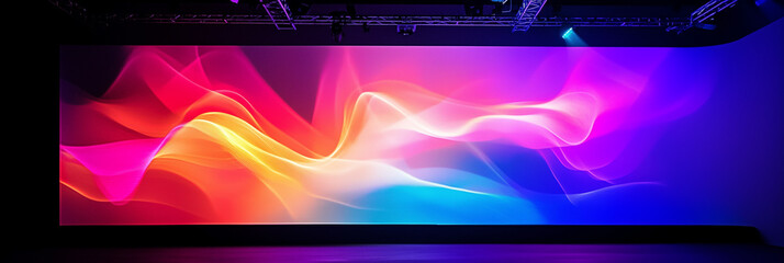 Display technology of the LED screen of colorful. LED screen shows in the work. Concert and party stage