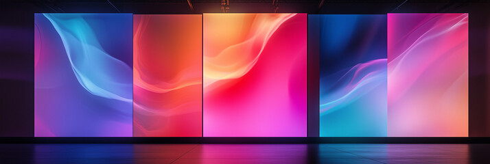 Display technology of the LED screen of colorful. LED screen shows in the work. Concert and party stage