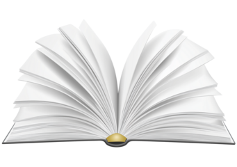 isolated on a transparent background1 - White book with a hardcover, on a white background in a transparent PNG