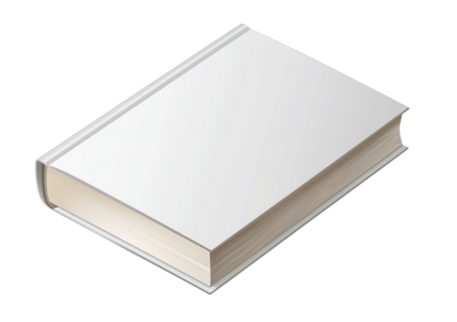 isolated on a transparent background1 - White hardcover book, vector illustration on a transparent background, in white and beige colors, PNG format 