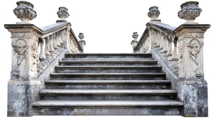 Fototapeta premium Ornate Stone Staircase With Decorative Urns
