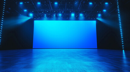 Cinema empty screen. audience with empty seats. Mock up	
