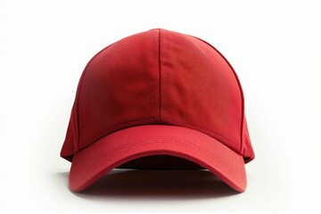High Definition Picture of Red Baseball Cap on White Background